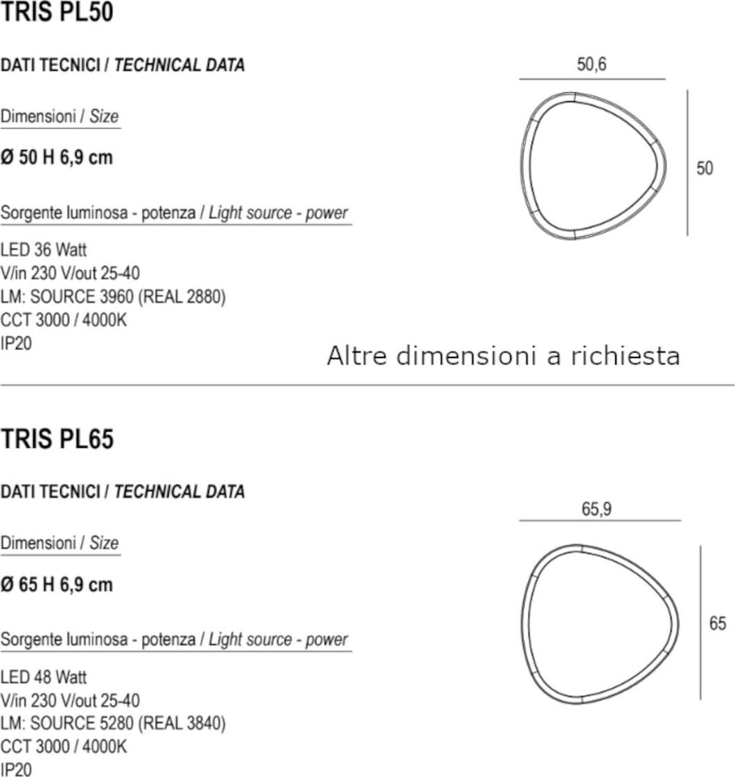 Plafoniera LED Promoingross TRIS PL35WH metallo metacrilato - 5