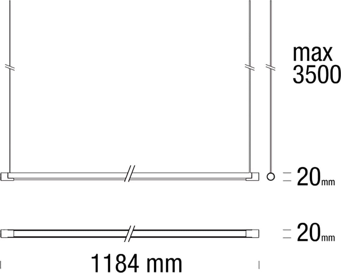 Sospensione Pan International TWENTY 1100 1620LM 4000K IP40 - 4