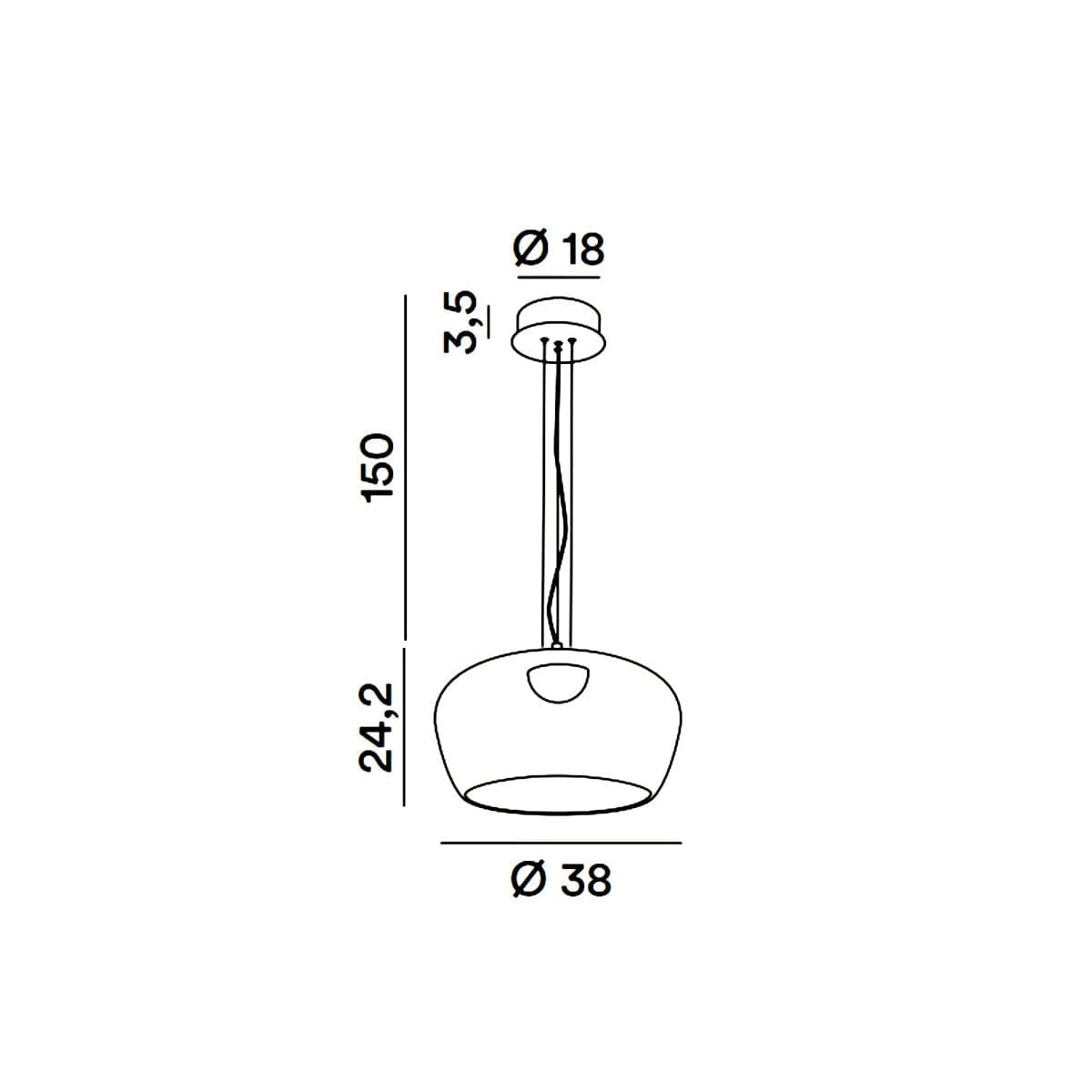 Lampadario moderno Perenz KAVE 8530 LED metallo vetro - 3