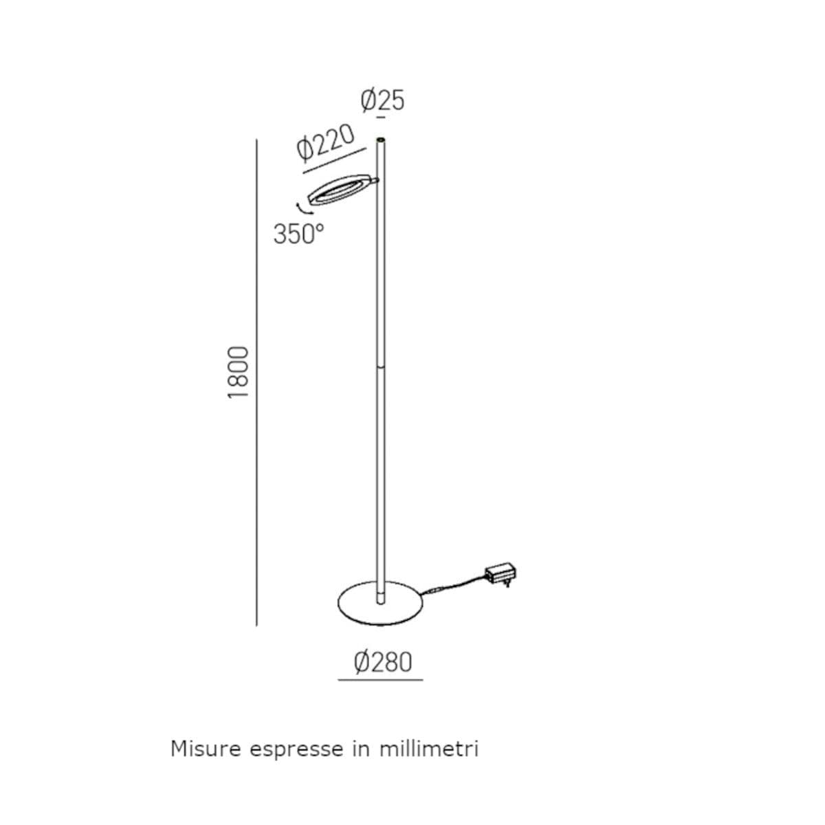 Piantana moderna Gea Luce GPIB31 LED alluminio dimmerabile orientabile - 3