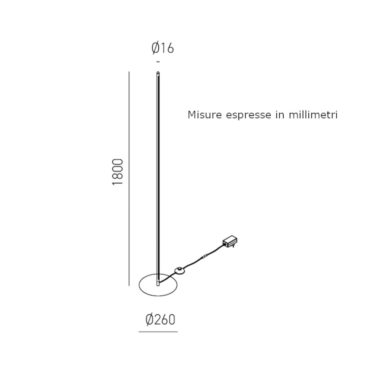 Piantana moderna Gea Luce EBONY PT FEBPIN LED alluminio silicone dimmerabile - 3