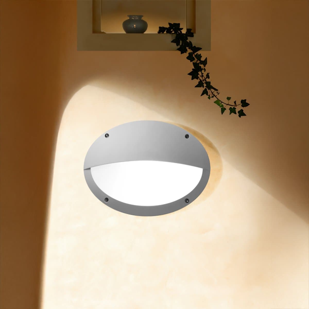 Applique esterno Top Light MONZA GR E27 LED IP66 resina - 2