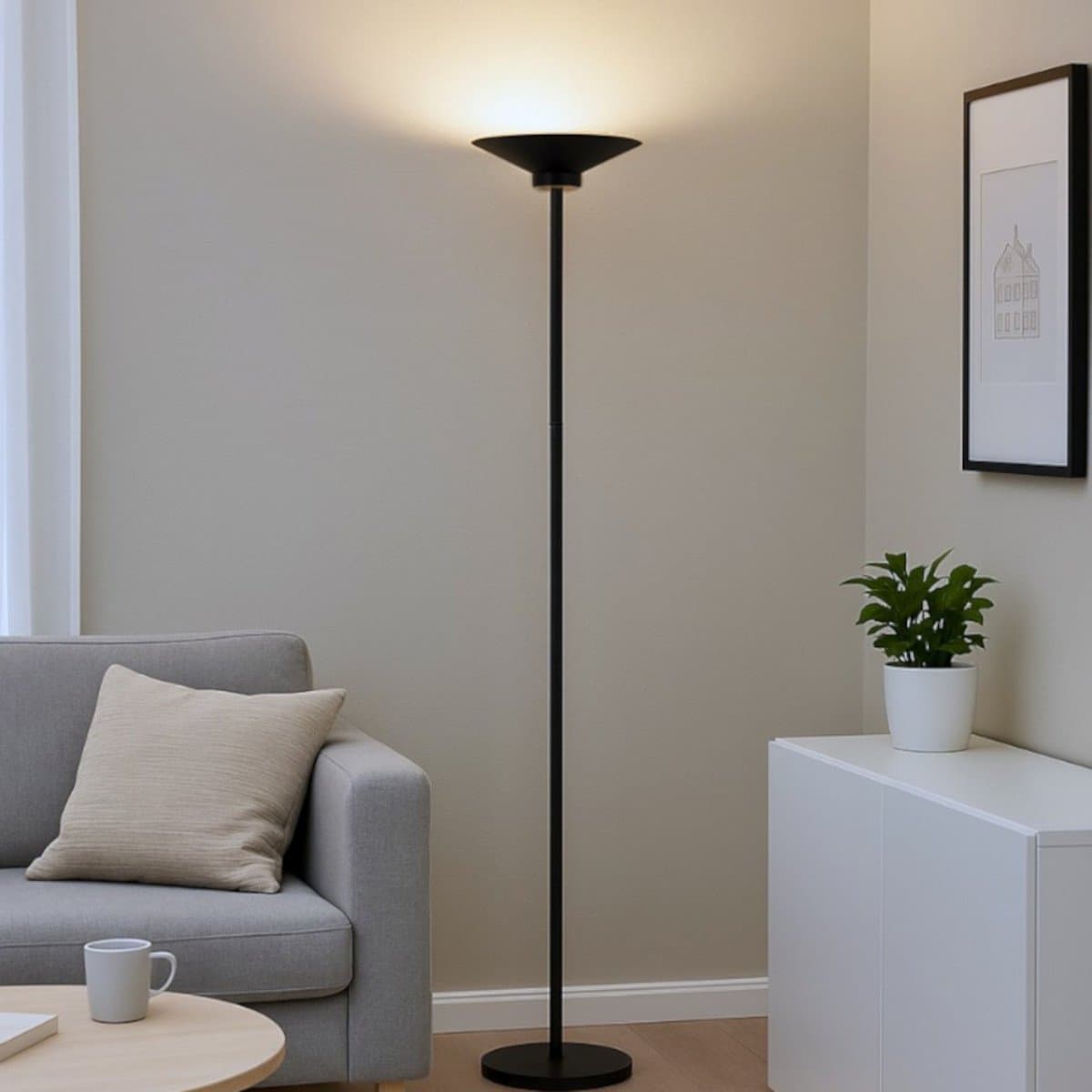 Piantana moderna Gea Luce GPIN10 LED alluminio vetro dimmerabile - 2