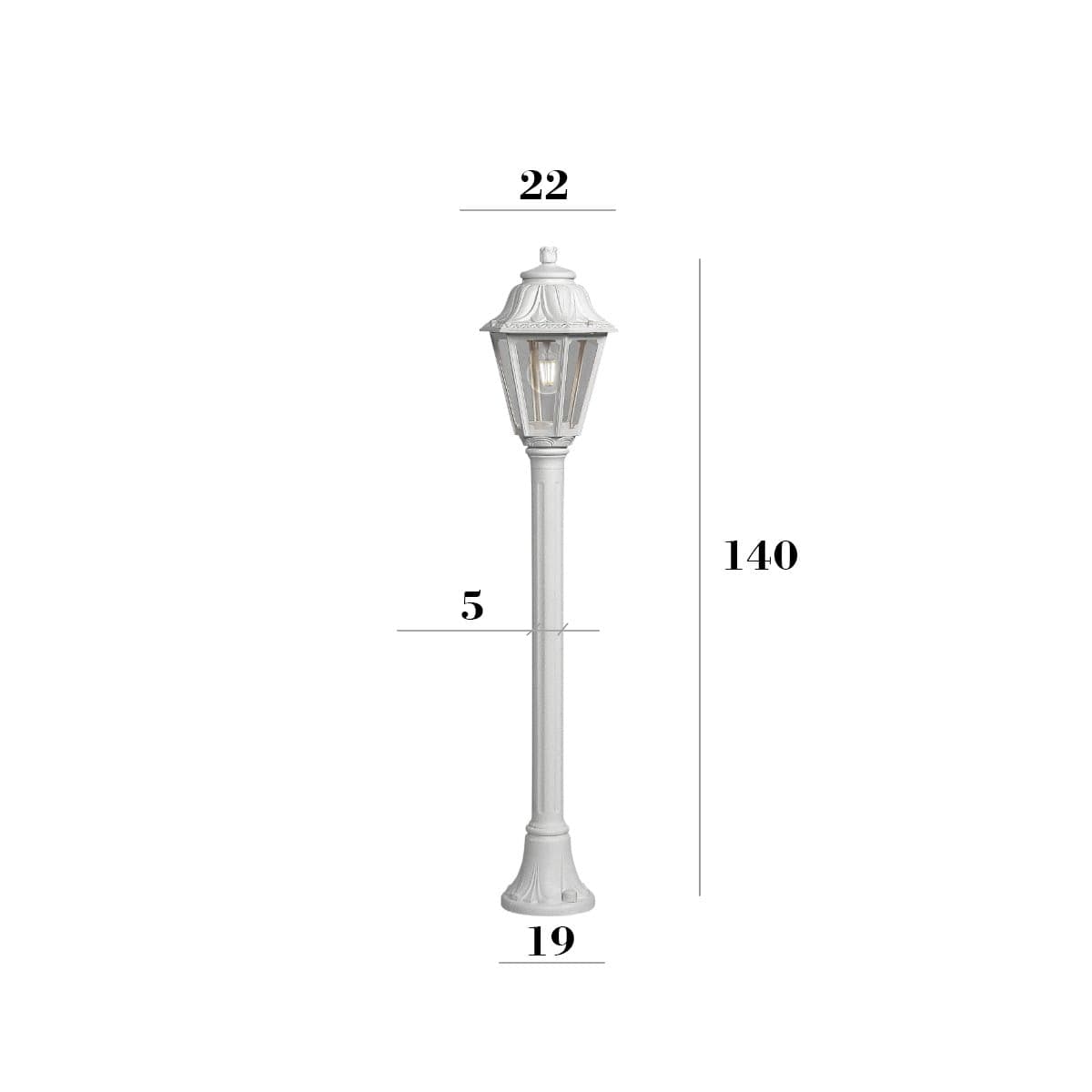 Lampioncino esterno Top Light ASTI PA140 BI E27 LED IP55 resina - 5