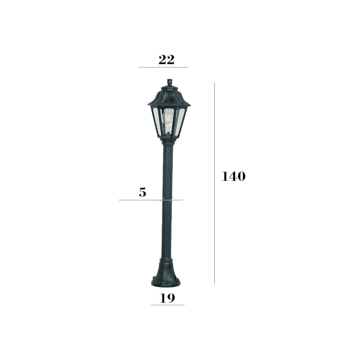 Lampioncino esterno Top Light ASTI PA140 NE E27 LED IP55 resina - 5