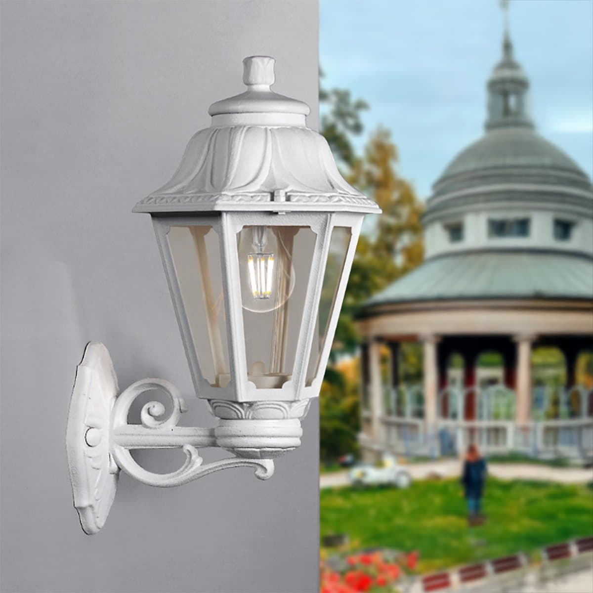 Applique esterno Top Light ASTI AP BI UP E27 LED IP55 resina - 2