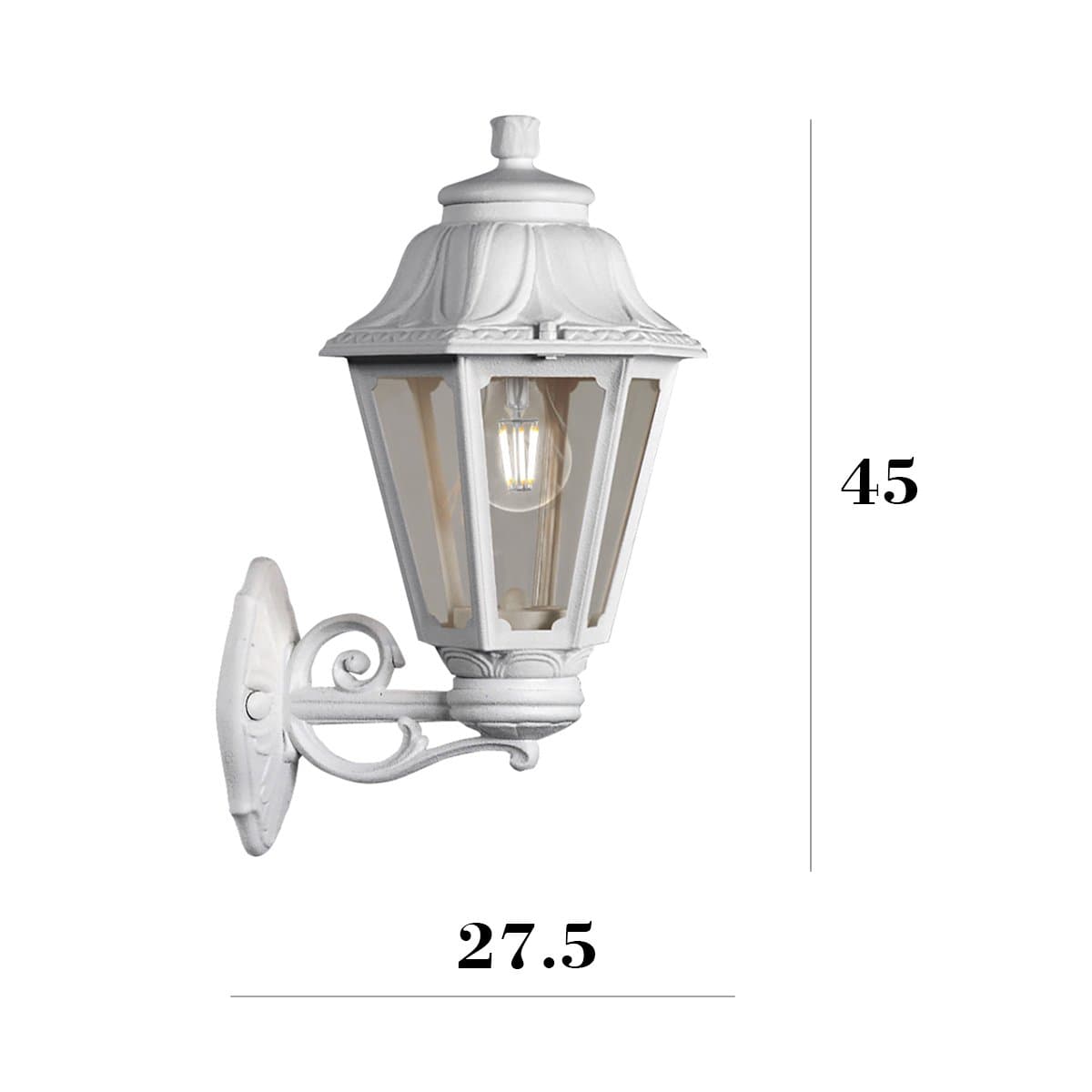 Applique esterno Top Light ASTI AP BI UP E27 LED IP55 resina - 3