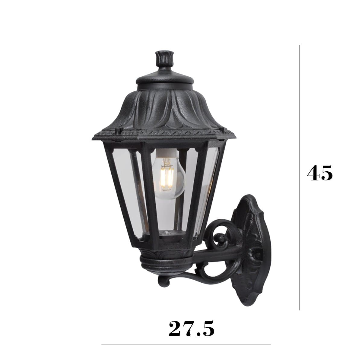 Applique esterno Top Light ASTI AP NE UP E27 LED IP55 resina - 3