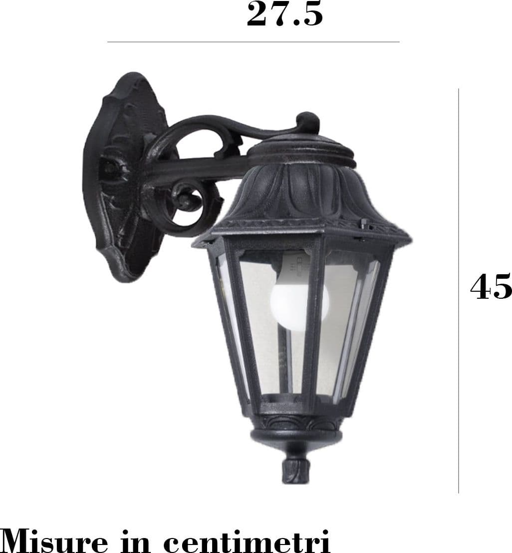 Applique esterno Top Light ASTI AP NE DOWN E27 LED IP55 resina - 3