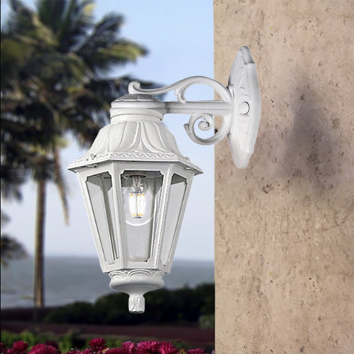 Applique esterno Top Light ASTI AP BI DOWN E27 LED IP55 resina - 2