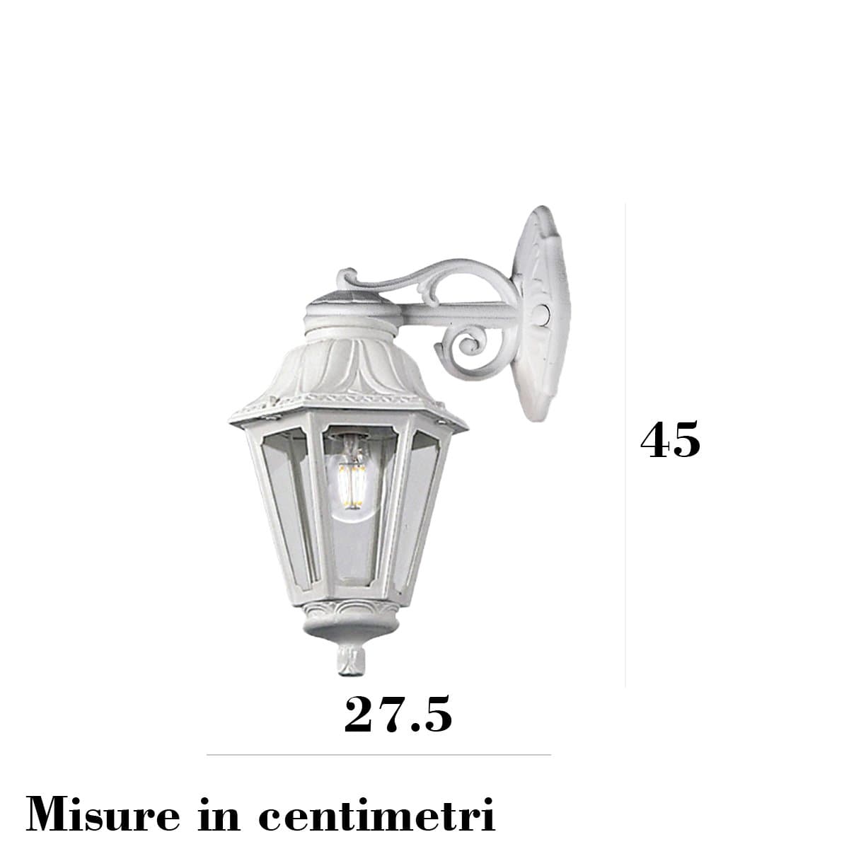 Applique esterno Top Light ASTI AP BI DOWN E27 LED IP55 resina - 3
