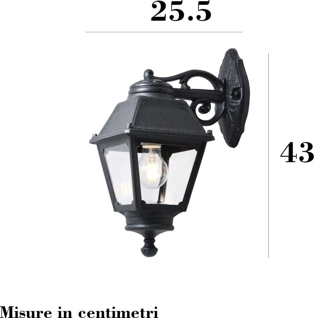 Applique esterno Top Light ALBA AP NE DOWN E27 LED IP55 resina - 3