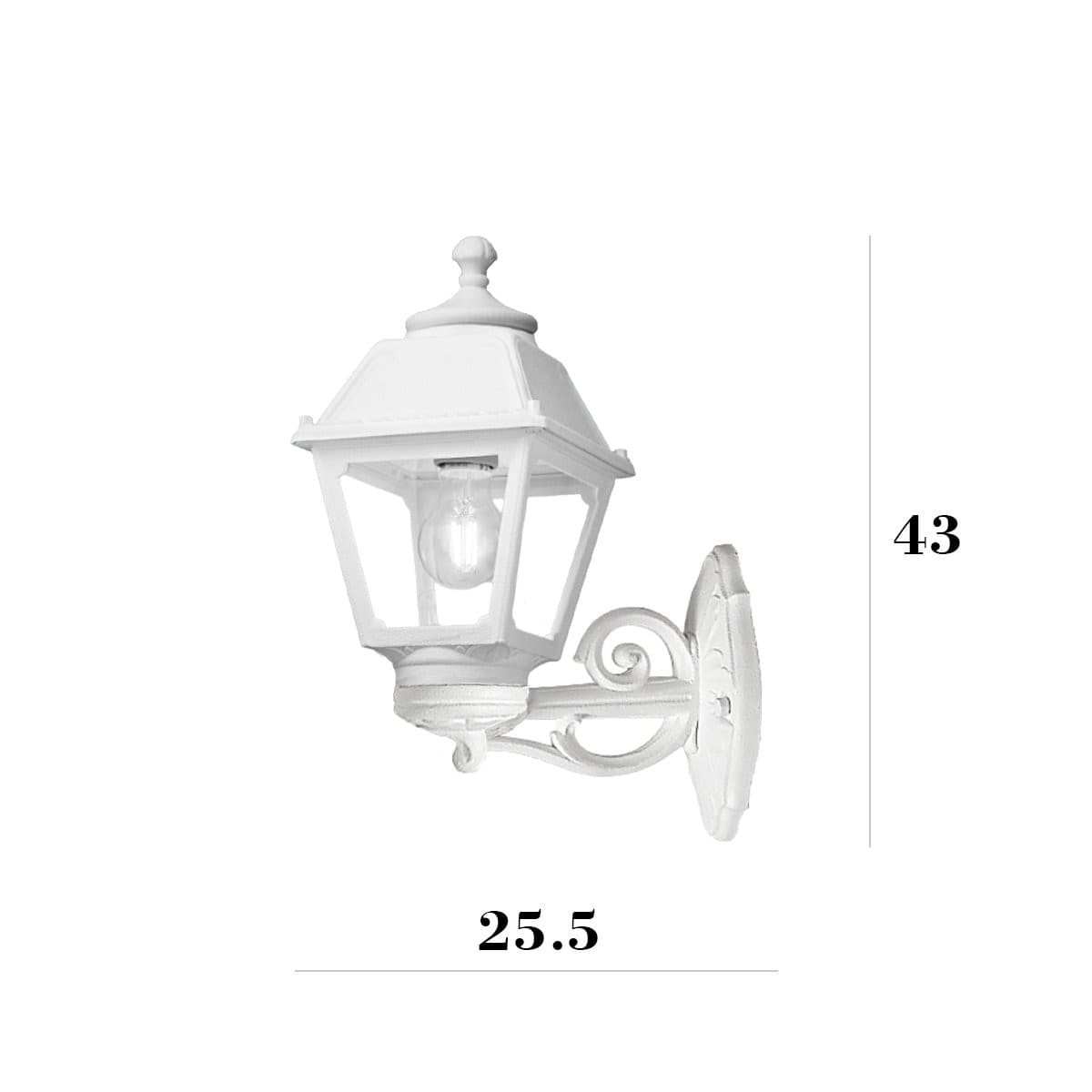 Applique esterno Top Light ALBA AP BI UP E27 LED IP55 resina - 3