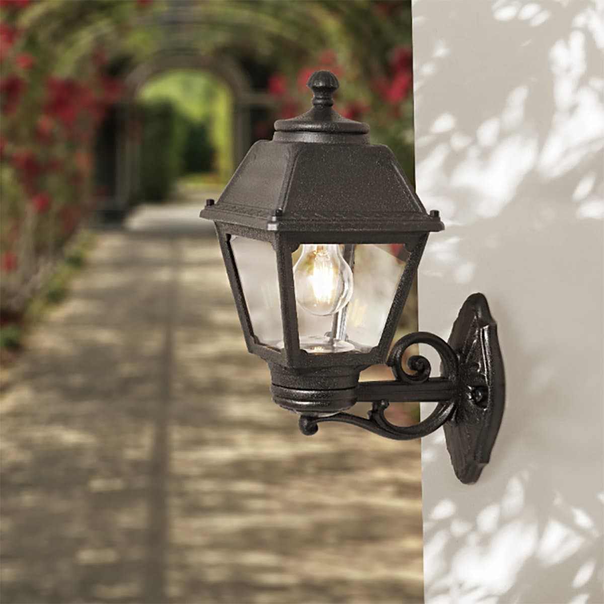 Applique esterno Top Light ALBA AP NE UP E27 LED IP55 resina - 2
