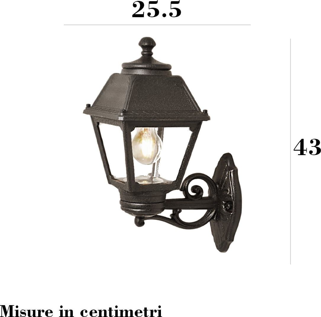 Applique esterno Top Light ALBA AP NE UP E27 LED IP55 resina - 4