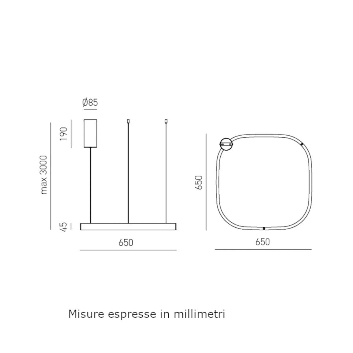 Lampadario moderno Gea Luce CRISEIDE S1P QUADRATA FCRSB8Q LED biemissione alluminio - 3