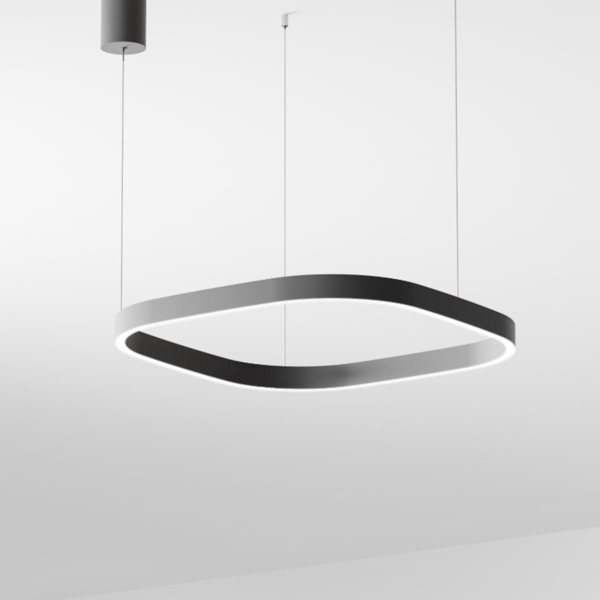 Lampadario moderno Gea Luce CRISEIDE S1P QUADRATA FCRSN8Q LED biemissione alluminio - 2