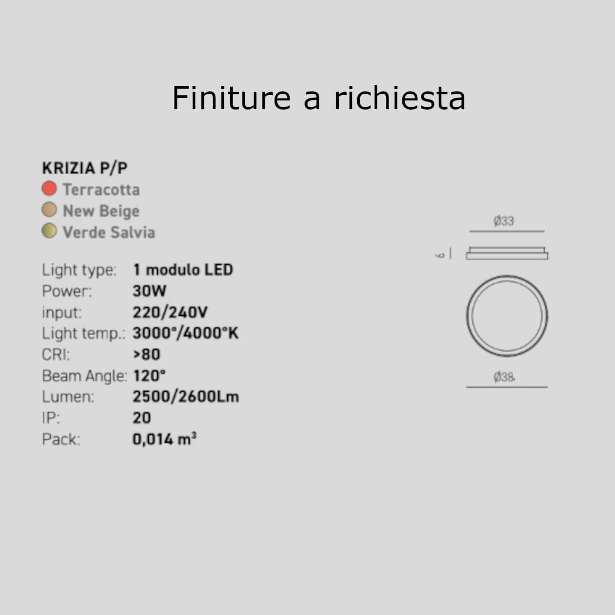 Plafoniera moderna Gea Luce KRIZIA PP FKRPBE1 LED alluminio metacrilato - 3
