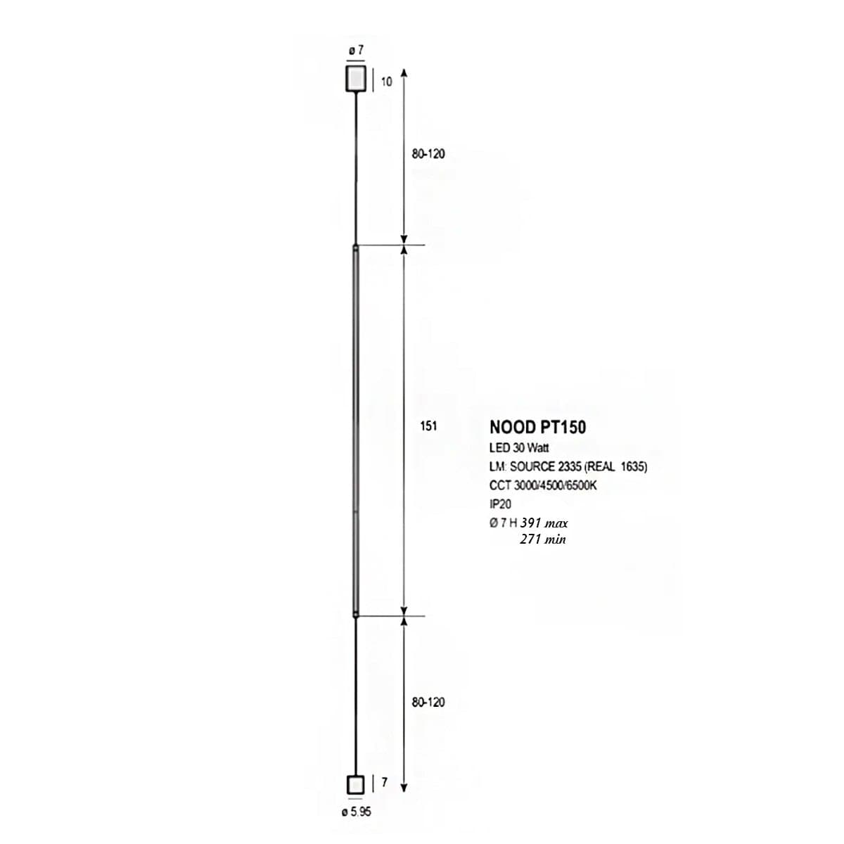 Lampada Terra soffitto Promoingross NOOD NE PT150 NE LED dimmerabile - 6