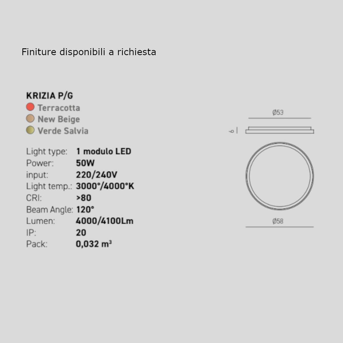 Plafoniera moderna Gea Luce KRIZIA PG FKRPTE3 LED terracotta alluminio metacrilato - 3