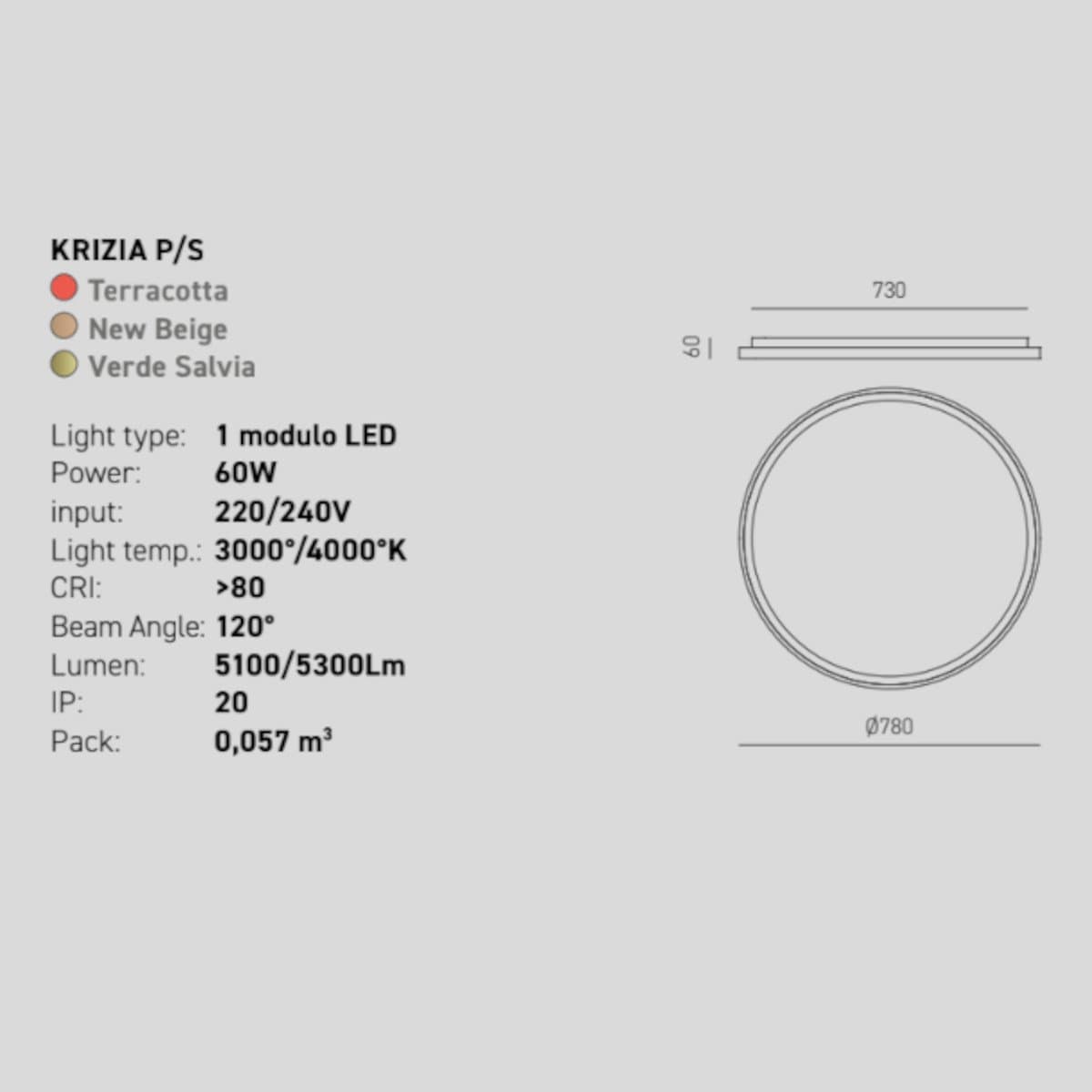 Plafoniera moderna Gea Luce KRIZIA PS FKRPV4 LED verde alluminio metacrilato - 3