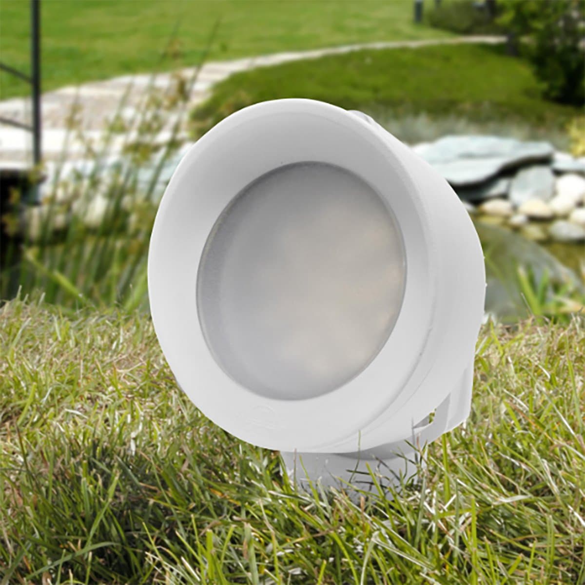 Faretto picchetto esterno resina Top light ROMA PI15 BI IP66 GX53 LED orientabile - 2