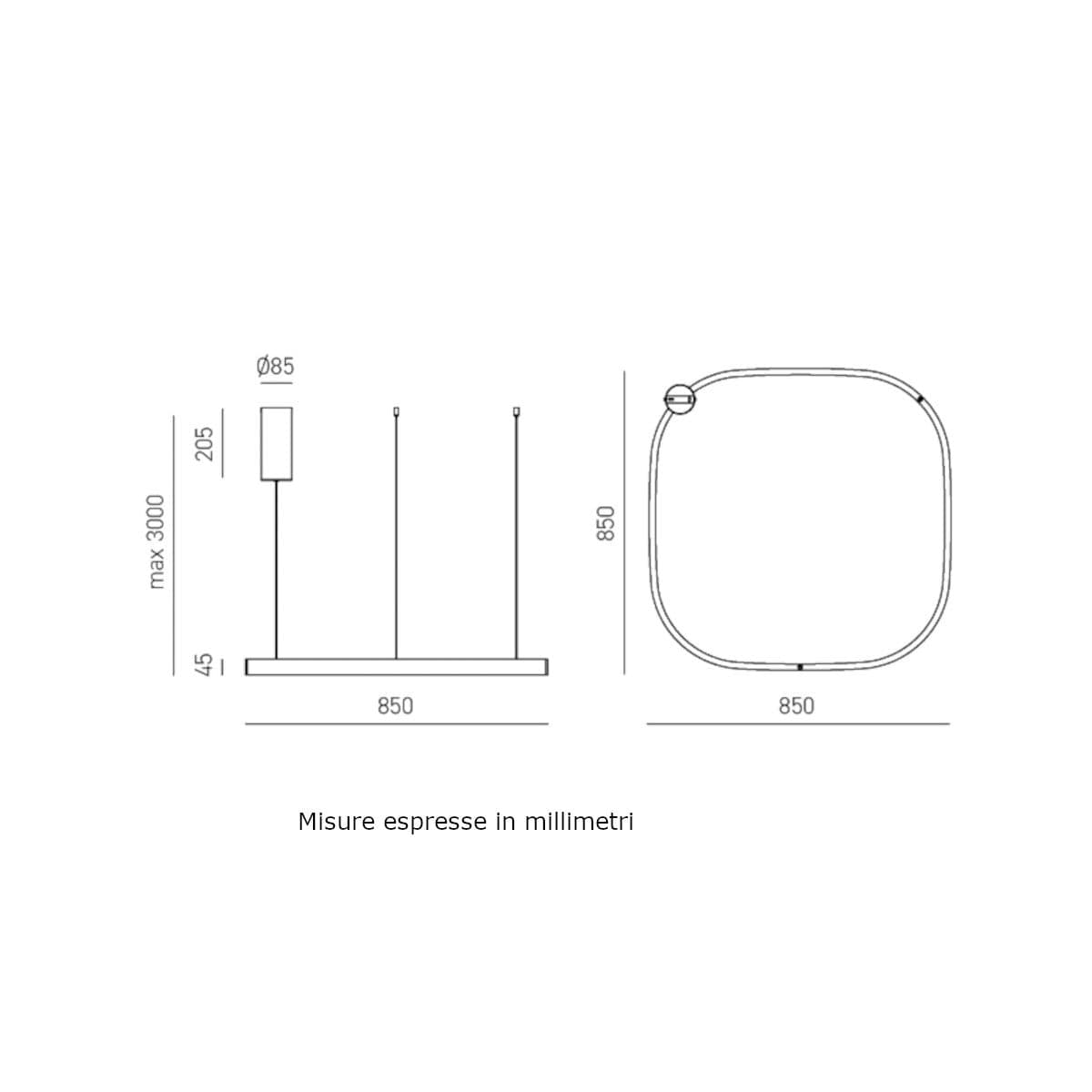 Lampadario classico Gea Luce CRISEIDE S1G QUADRATA FCRSO9Q LED biemissione alluminio - 3