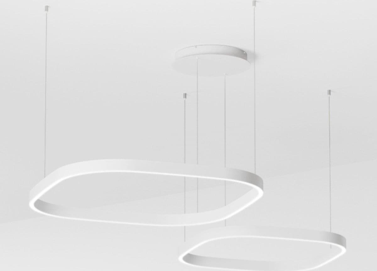 Lampadario moderno Gea Luce CRISEIDE S2D QUADRATA FCRSB5Q LED bianco alluminio silicone - 2