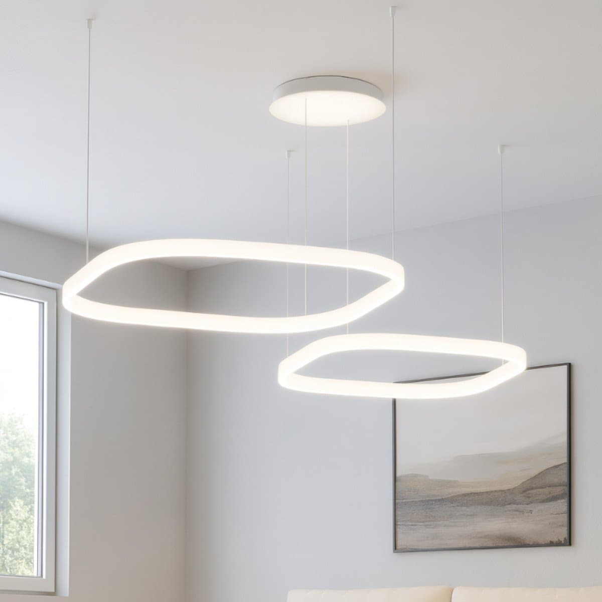 Lampadario moderno Gea Luce CRISEIDE S2D QUADRATA FCRSB5Q LED bianco alluminio silicone - 3