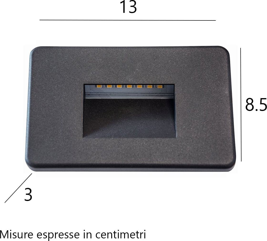 Faretto incasso confezione Top Light INTRO GA 2W LED CCT 100LM IP65 230V antracite policarbonato - 3