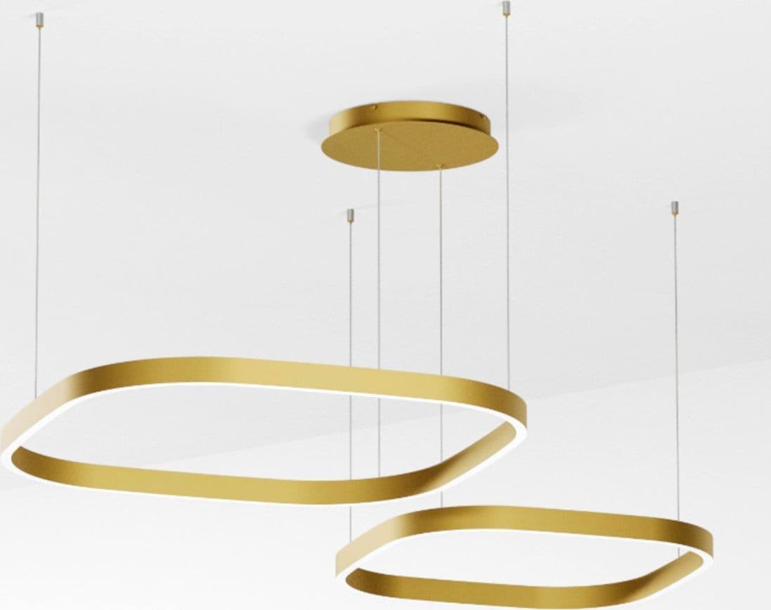 Lampadario classico Gea Luce CRISEIDE S2D QUADRATA FCRSO5Q LED oro alluminio silicone - 2