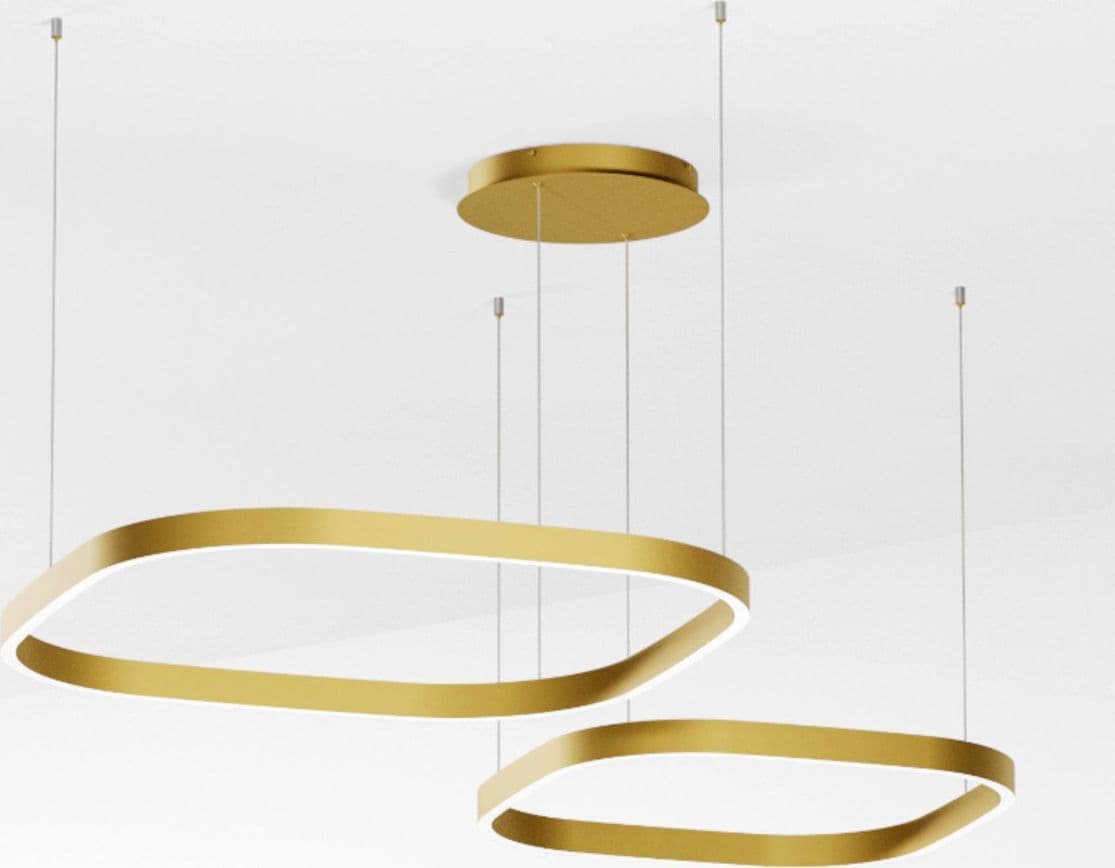 Lampadario classico Gea Luce CRISEIDE S2D QUADRATA FCRSO5Q LED oro alluminio silicone - 2
