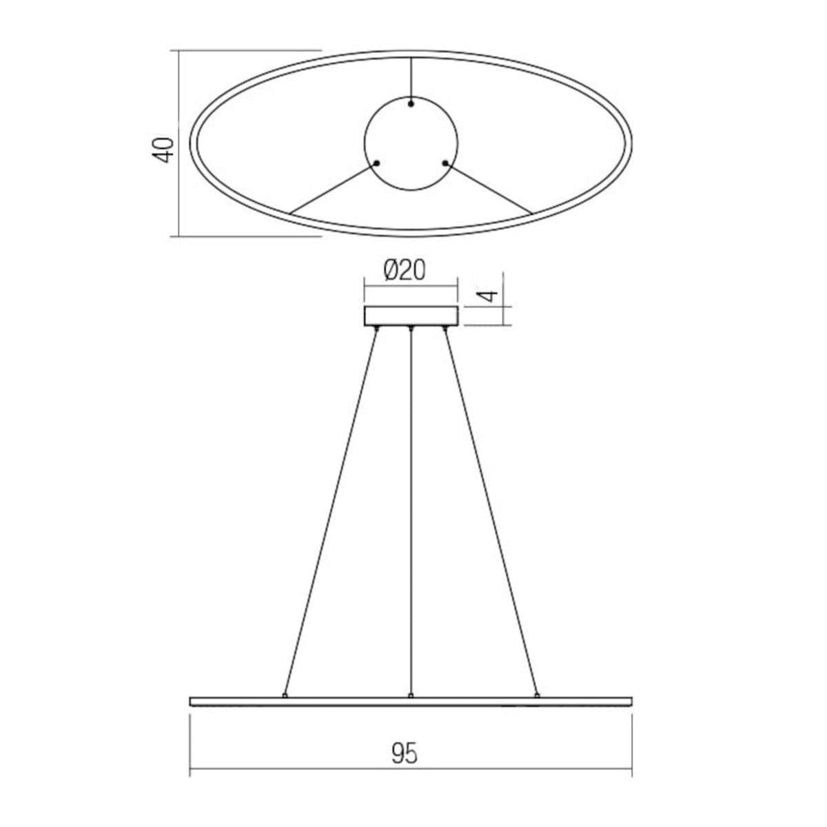 Lampadario moderno Redo Group LEO 01 3339 LED CCT nero dimmerabile alluminio - 2