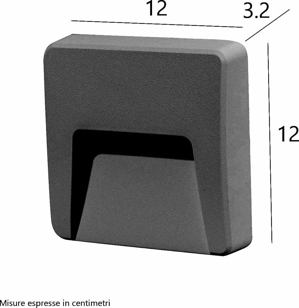 Segnapasso confezione Top Light EXTRA GA 3W LED CCT 300LM IP65 230V GRIGIO ANTRACITE policarbonato - 2