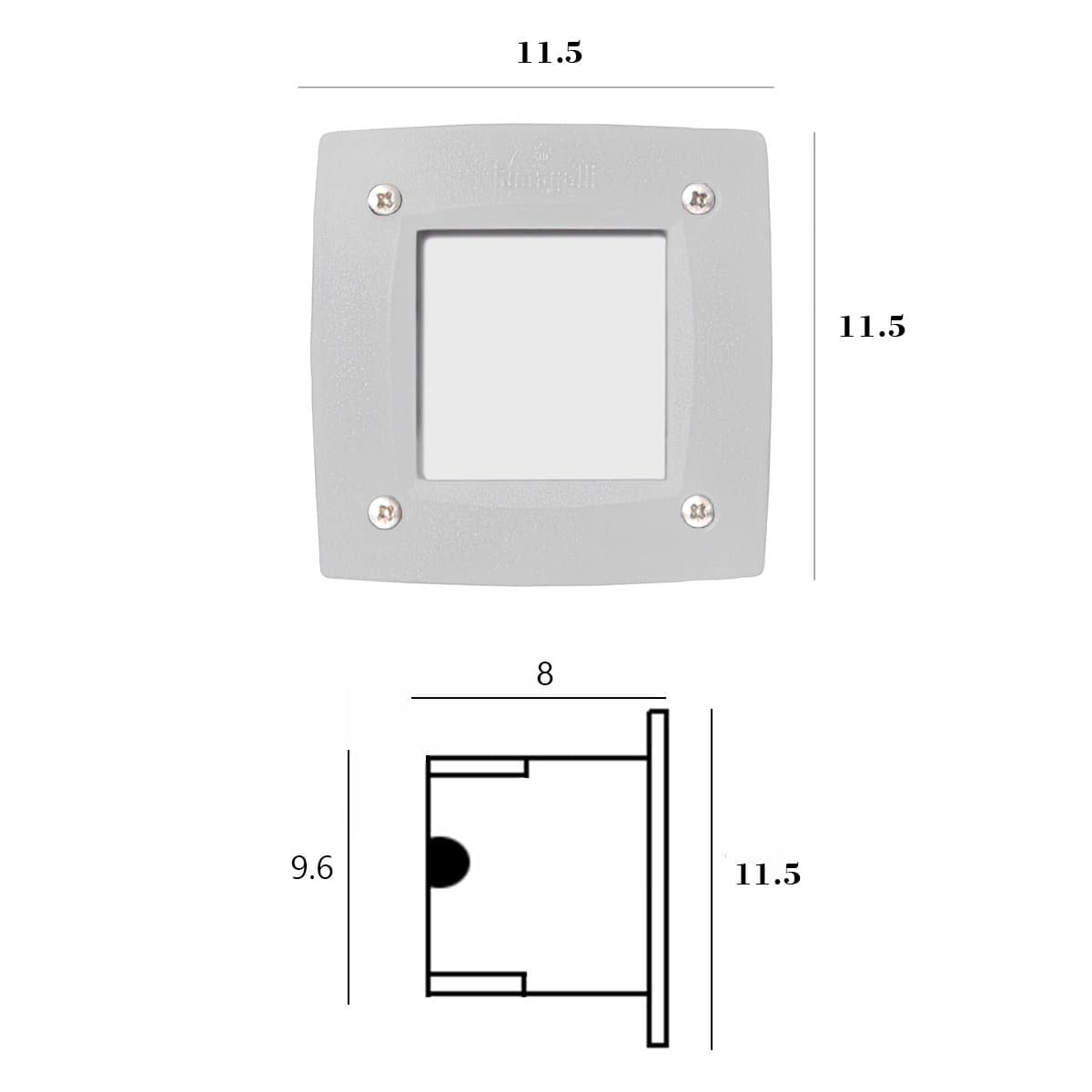 Faretto incasso quadrato Top Light PARMA IN QD10 GR GX53 LED CCT IP66 230V grigio resina - 2