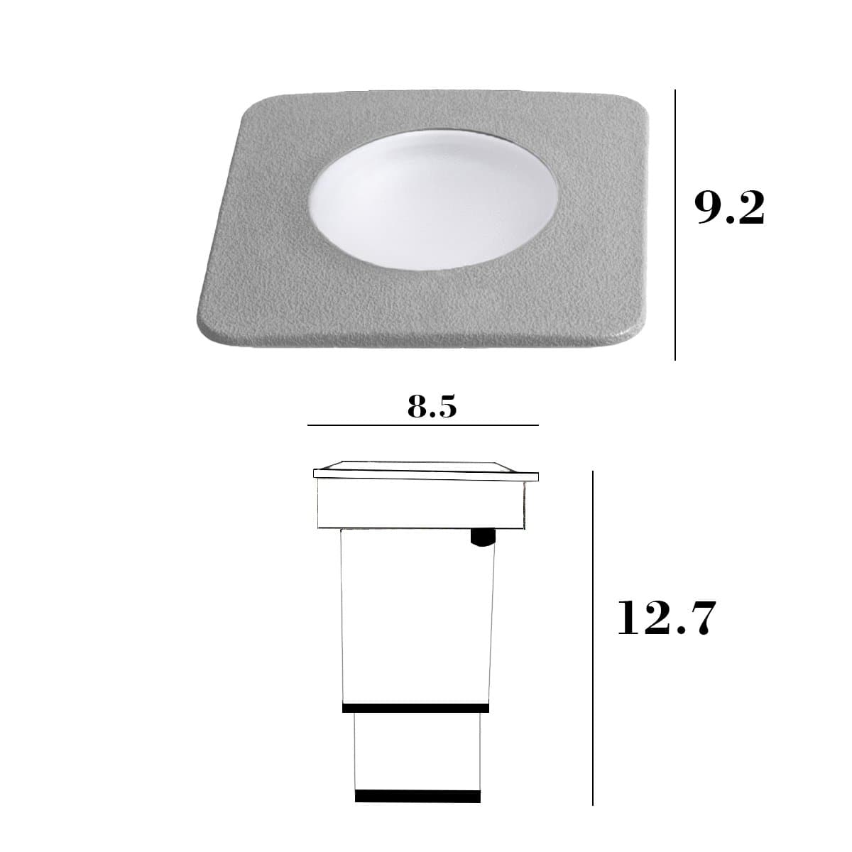 Faretto incasso calpestabile quadrato Top Light CAPRI CA QD9 NE GU10 LED CCT IP67 230V nero resina - 3