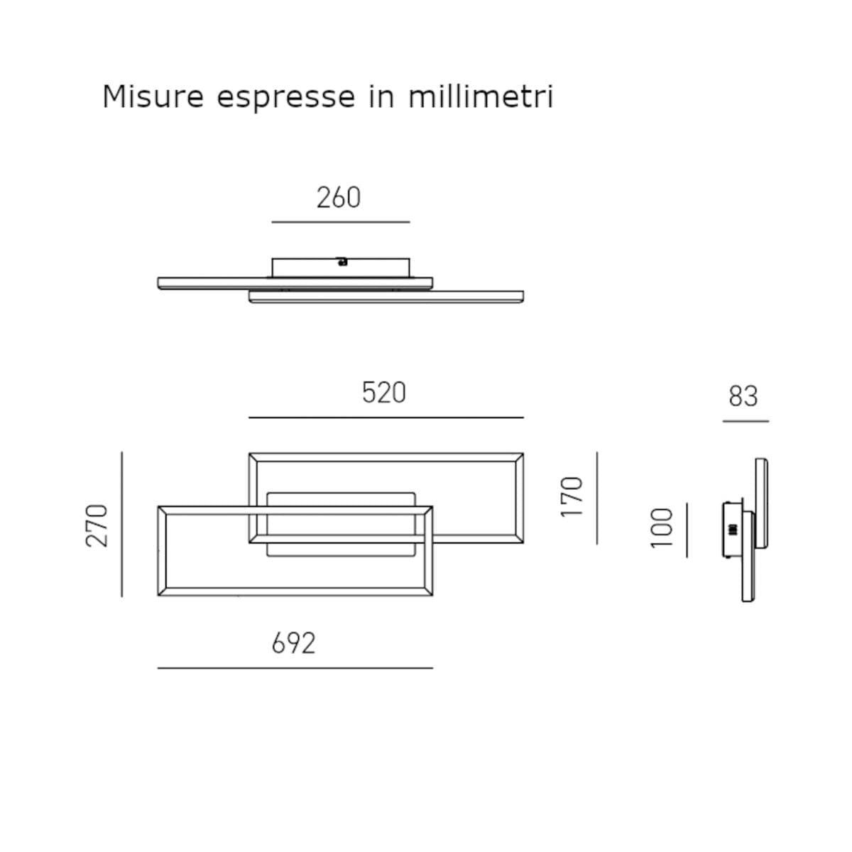 Applique moderno Gea Luce DYANA A FDYAB1 LED bianco alluminio silicone - 4