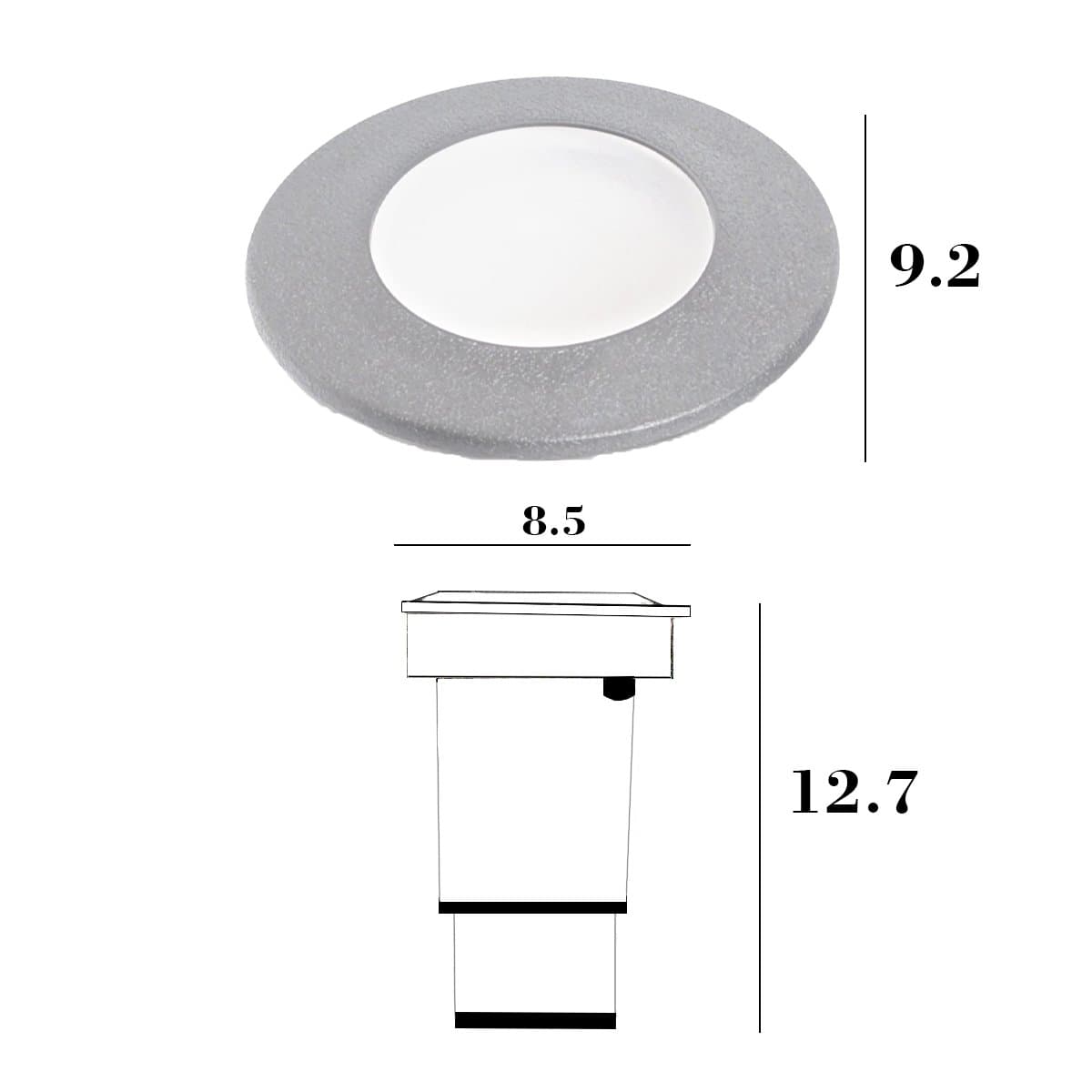 Faretto incasso tondo calpestabile Top Light CAPRI SMALL CA TD9 GR GU10 LED CCT IP67 230V grigio resina - 3