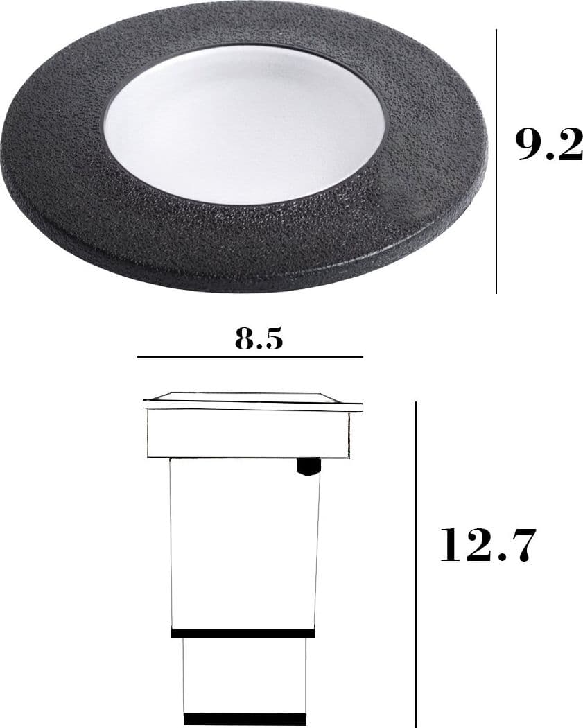 Faretto incasso tondo calpestabile Top Light CAPRI SMALL CA TD9 NE GU10 LED CCT IP67 230V nero resina - 3