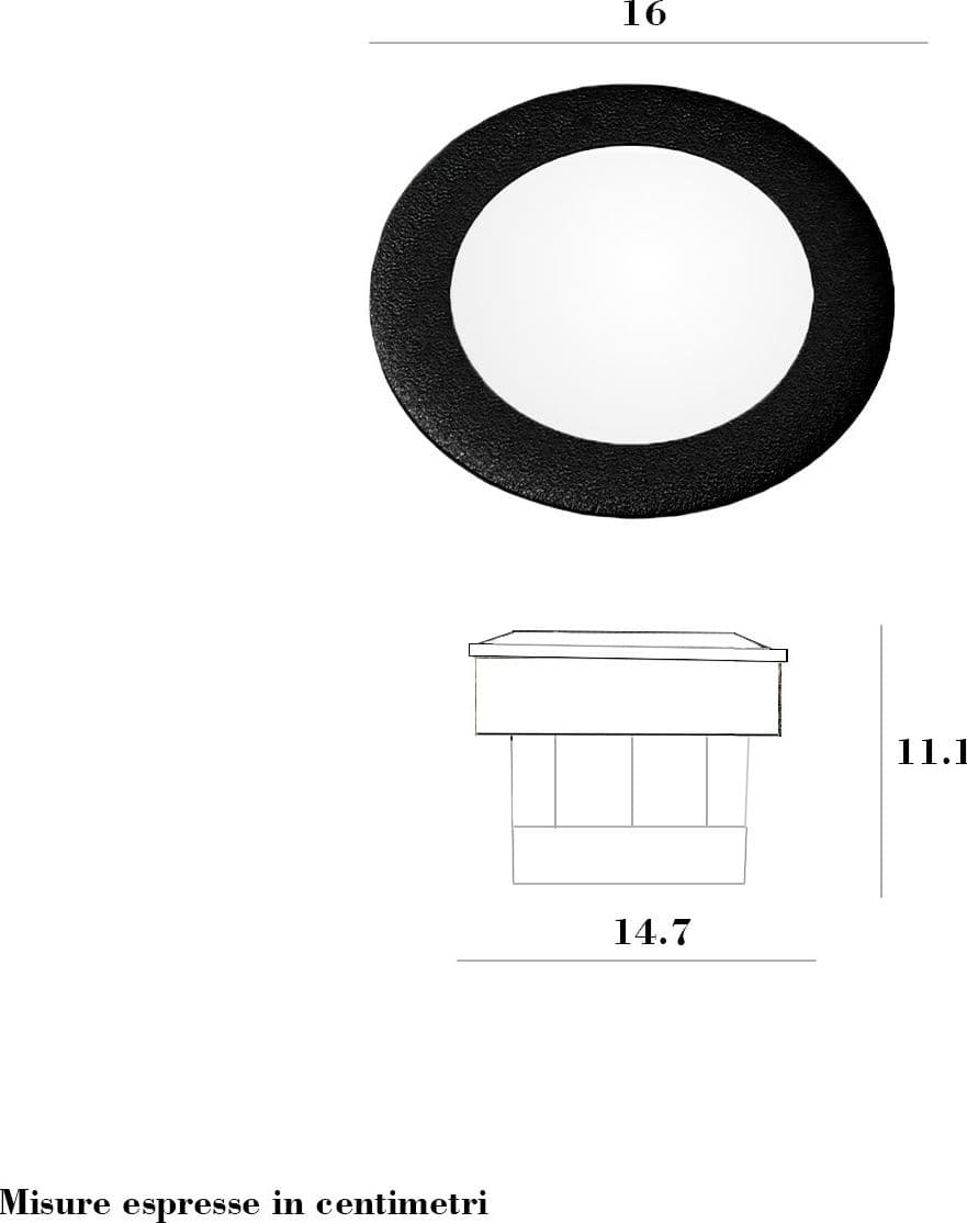 Faretto incasso tondo calpestabile Top Light CAPRI BIG CA TD16 NE GX53 LED CCT IP67 230V nero resina - 3