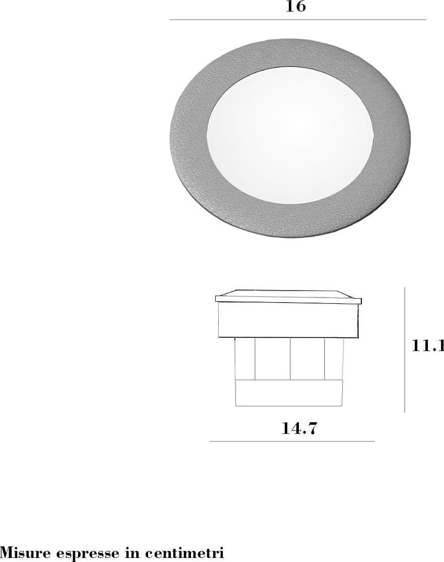 Faretto incasso tondo calpestabile Top Light CAPRI BIG CA TD16 GR GX53 LED CCT IP67 230V grigio resina - 3