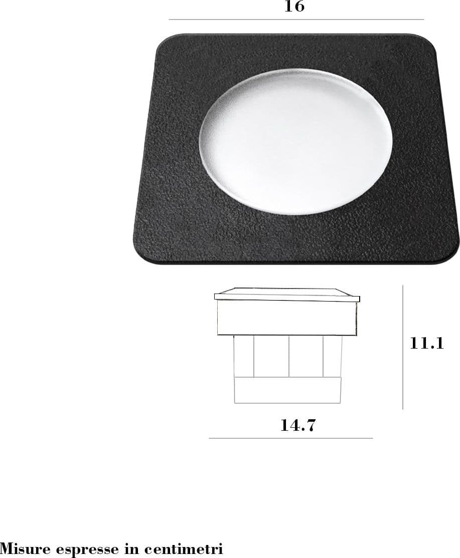 Faretto incasso quadrato calpestabile Top Light CAPRI BIG CA QD16 GR GX53 LED CCT IP67 230V grigio resina - 3
