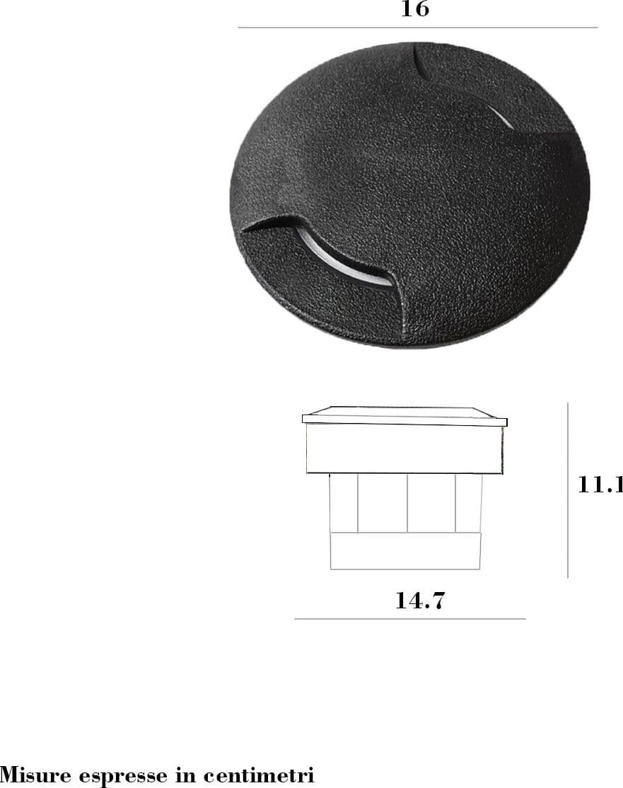 Faretto incasso tondo calpestabile biemissione Top Light CAPRI CA TB16 GR GX53 LED CCT IP67 230V grigio resina - 3
