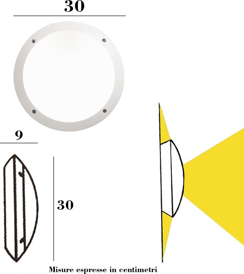 Applique esterno Top Light TROPEA 30 BI E27 LED resina - 3