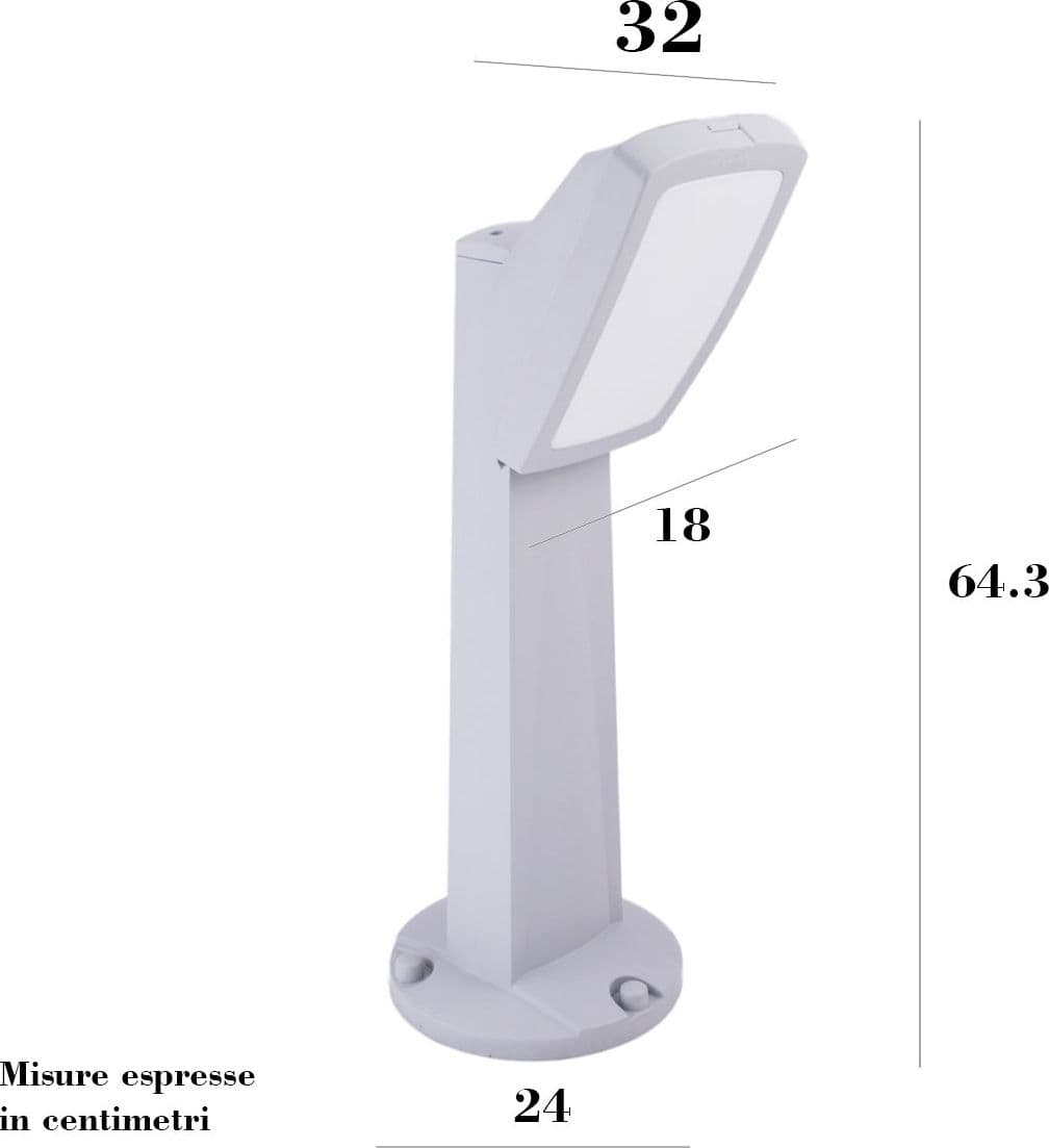 Lampioncino esterno Top Light TRENTO PA64 GR E27 LED resina - 5