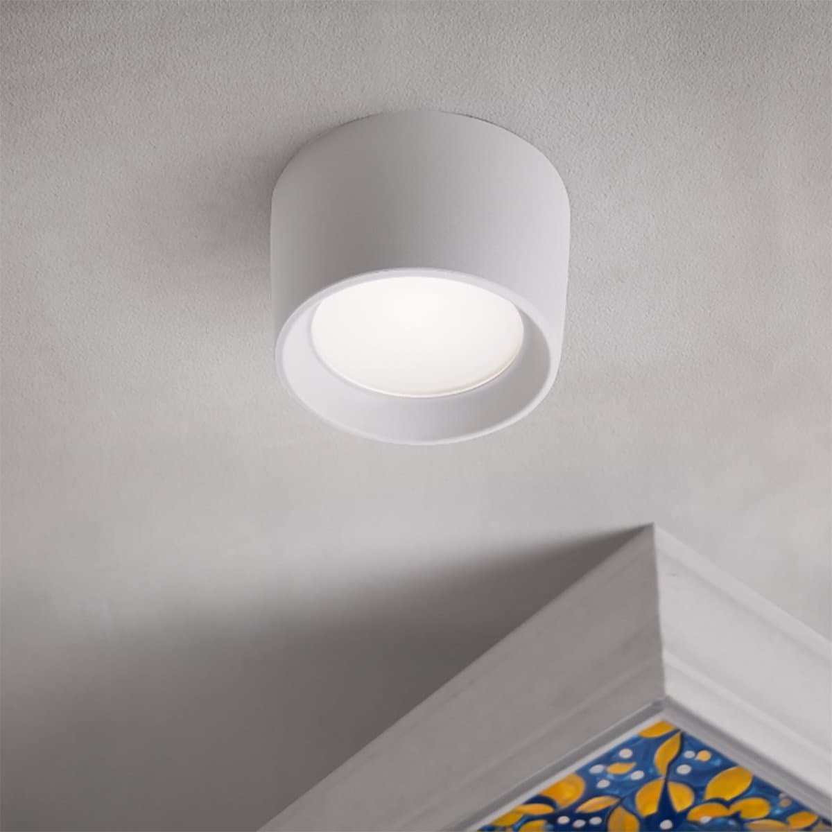 Plafoniera esterno resina Top Light PISA PLG BI GX53 CCT LED IP55 - 2