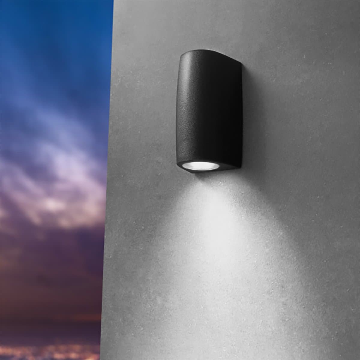 Applique esterno monoemissione Top Light AOSTA AP1 NE GU10 LED resina - 2