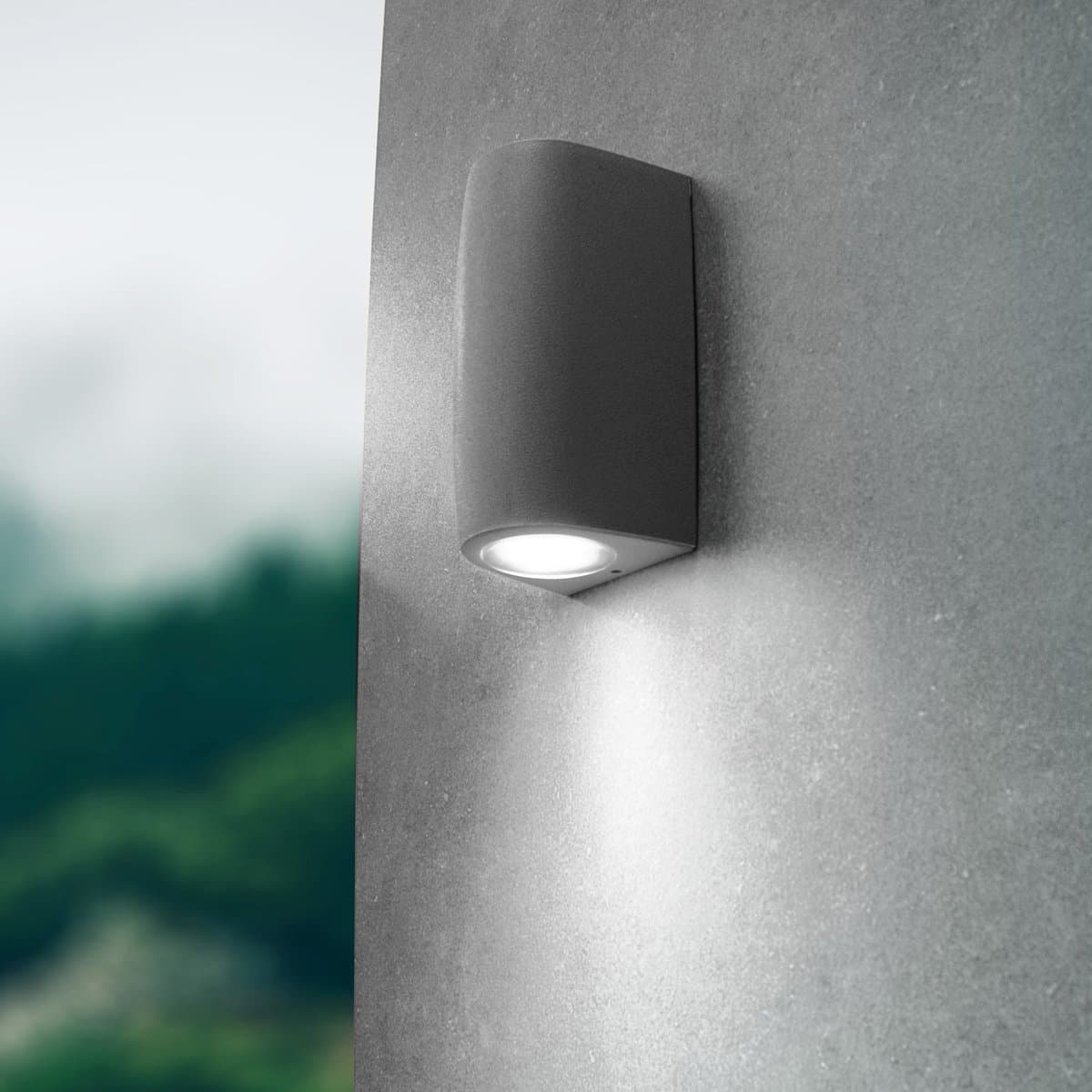 Applique esterno monoemissione Top Light AOSTA AP1 GR GU10 LED resina - 2