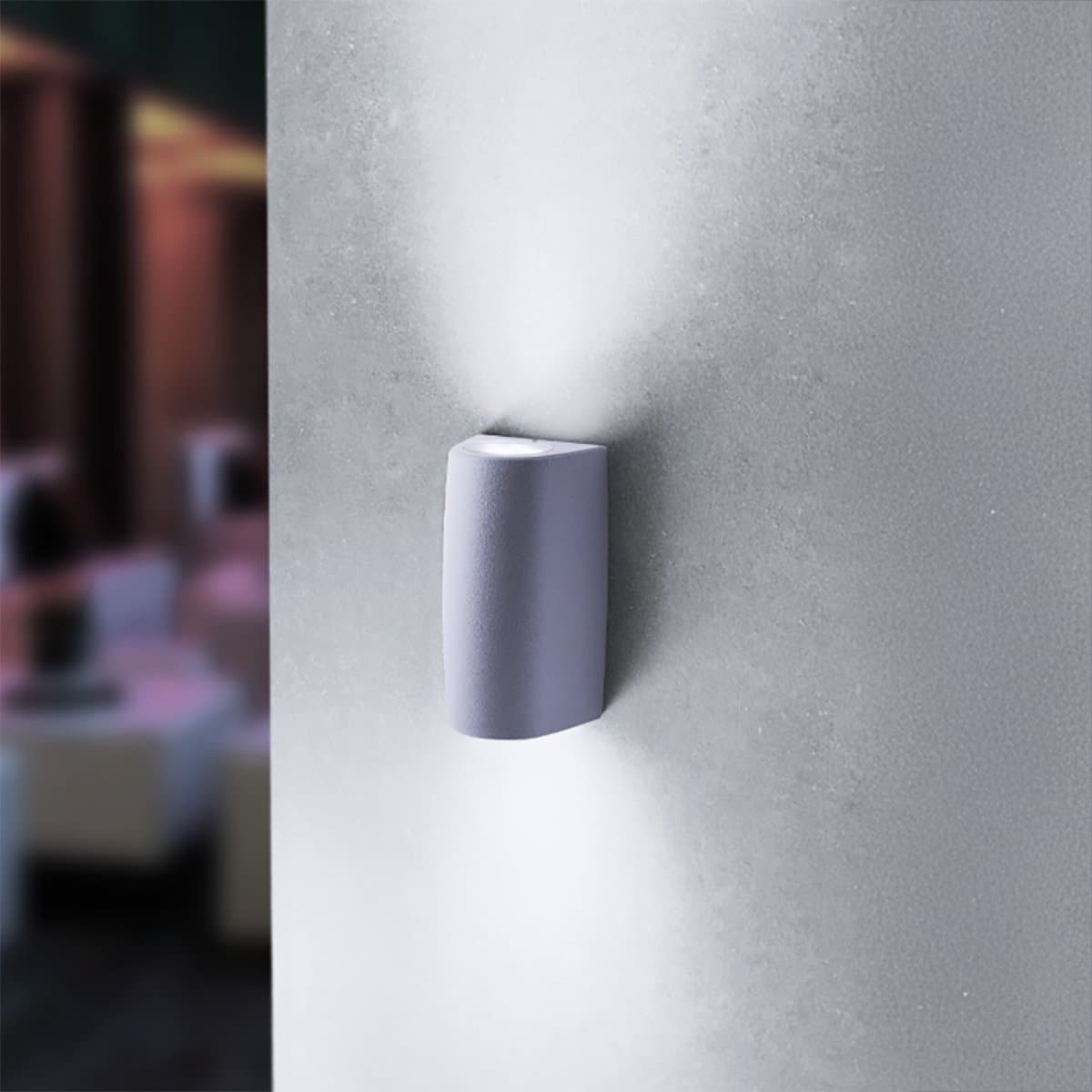 Applique esterno biemissione Top Light AOSTA AP2 GR GU10 LED IP55 resina - 2