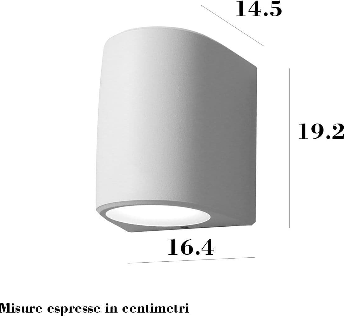 Applique esterno monoemissione Top Light AOSTA AG1 NE GX53 LED CCT IP55 resina - 3